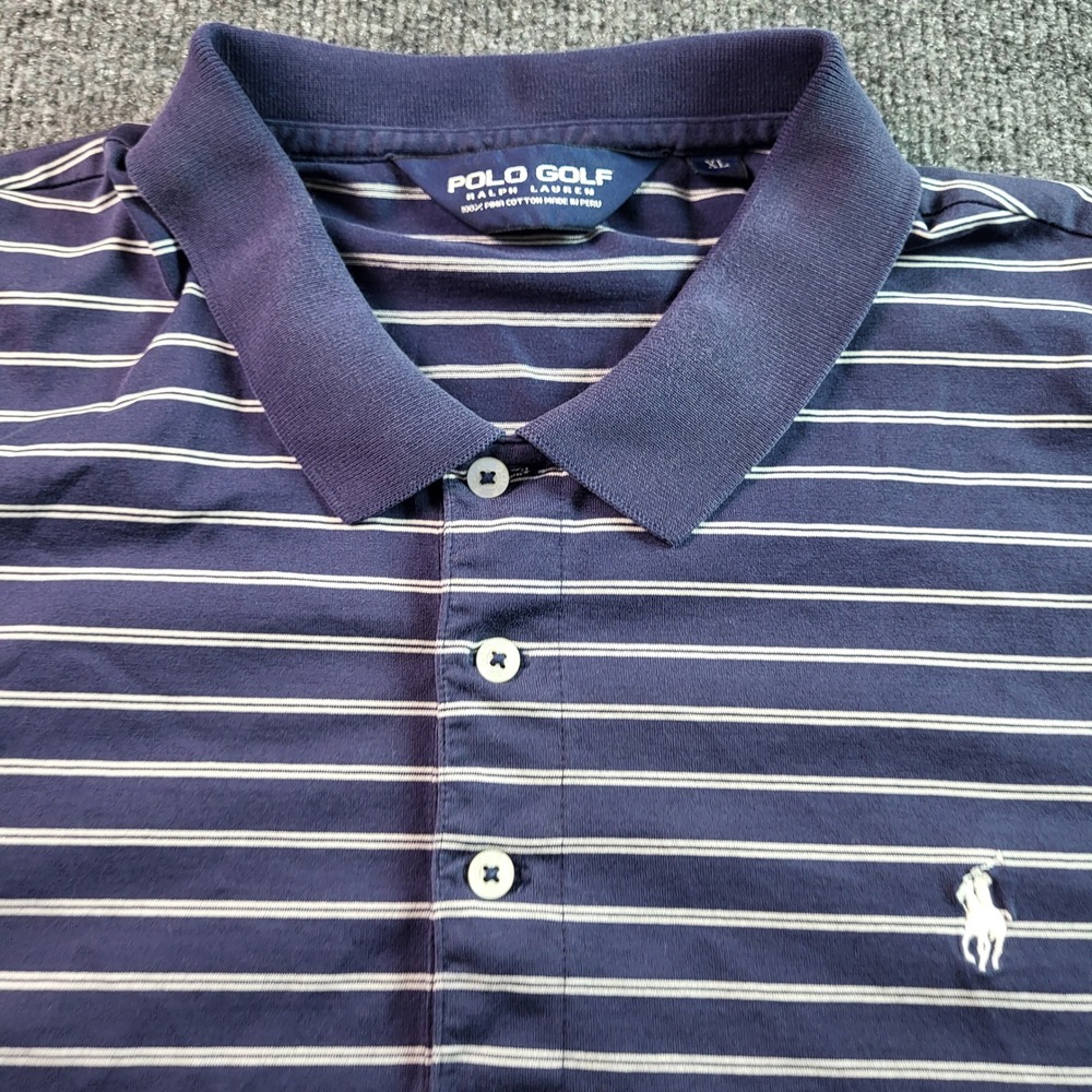 Polo Golf‎ Ralph Lauren Mens XL Polo Shirt Striped Short Sleeve Golfing